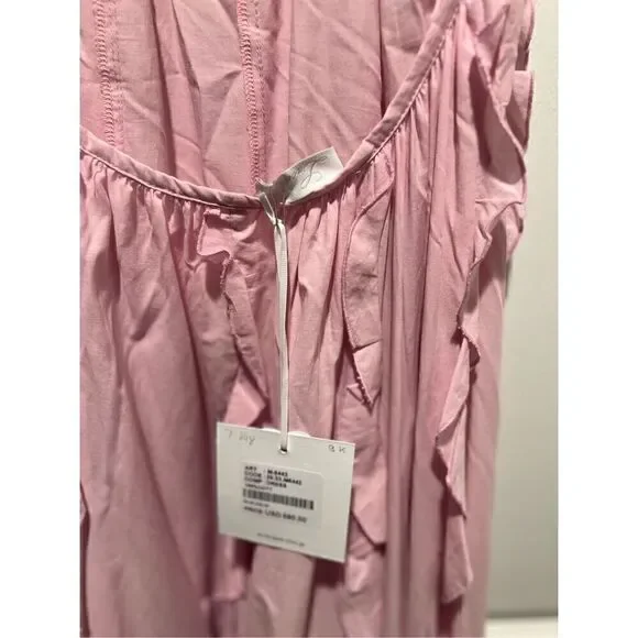 LACE the Label Pink GAIA FRILLS open back Maxi Dress Vacation size S NWT $590 - Picture 6 of 6